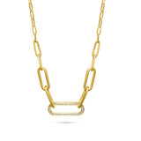 Diamond Paved Oval Link Necklace